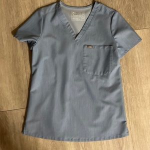 Like new heather light blue Figs top